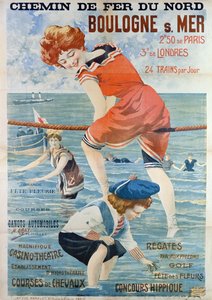 Plakat reklamujący nadmorski kurort Boulogne sur Mer, 1905